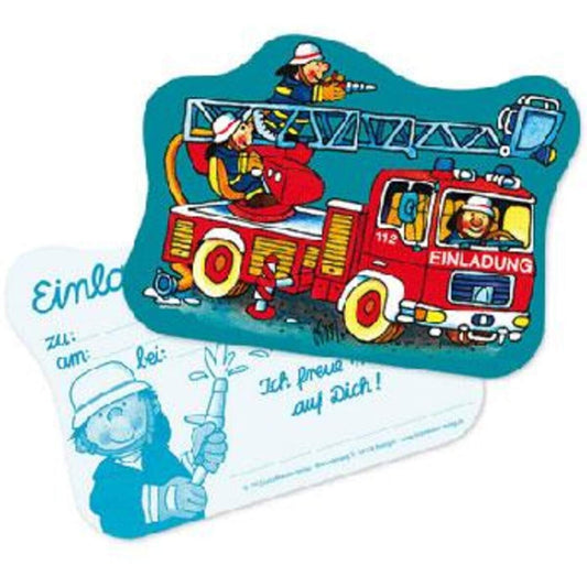 Lutz Mauder Einladungskarten mit Umschlag Feuerwehr, 8 Stück