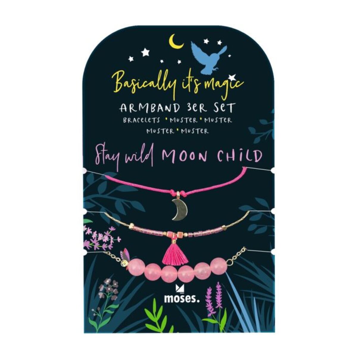 moses. Basically it´s magic - Armbänder 3er Set pink