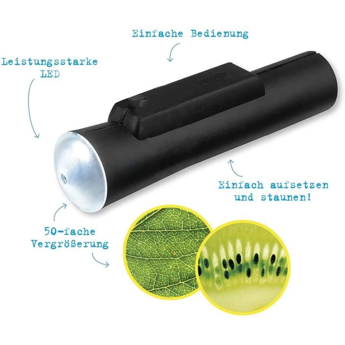 moses. Expedition Natur Ultraleichtes LED-Taschenmikroskop, 50-fach Vergrößerung
