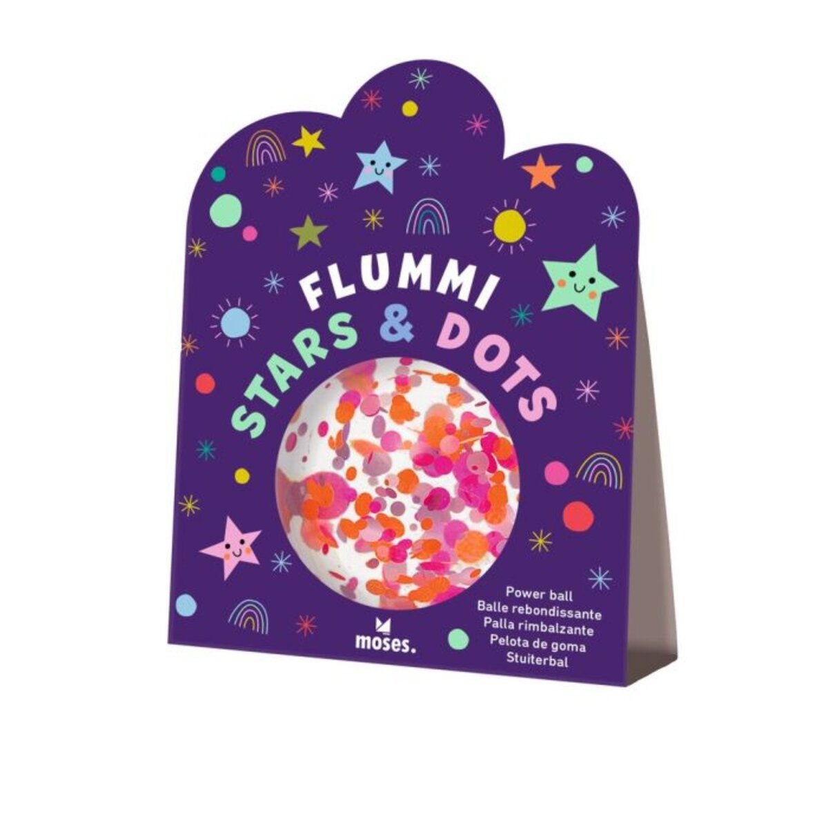 moses. Flummi Stars & Dots, 1 Stück, 2-fach sortiert
