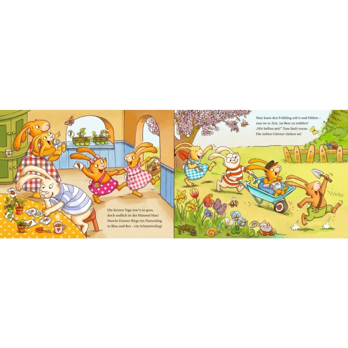 Oetinger wenn Sieben kleine Gartenhasen zu Käfern und Radieschen rasen