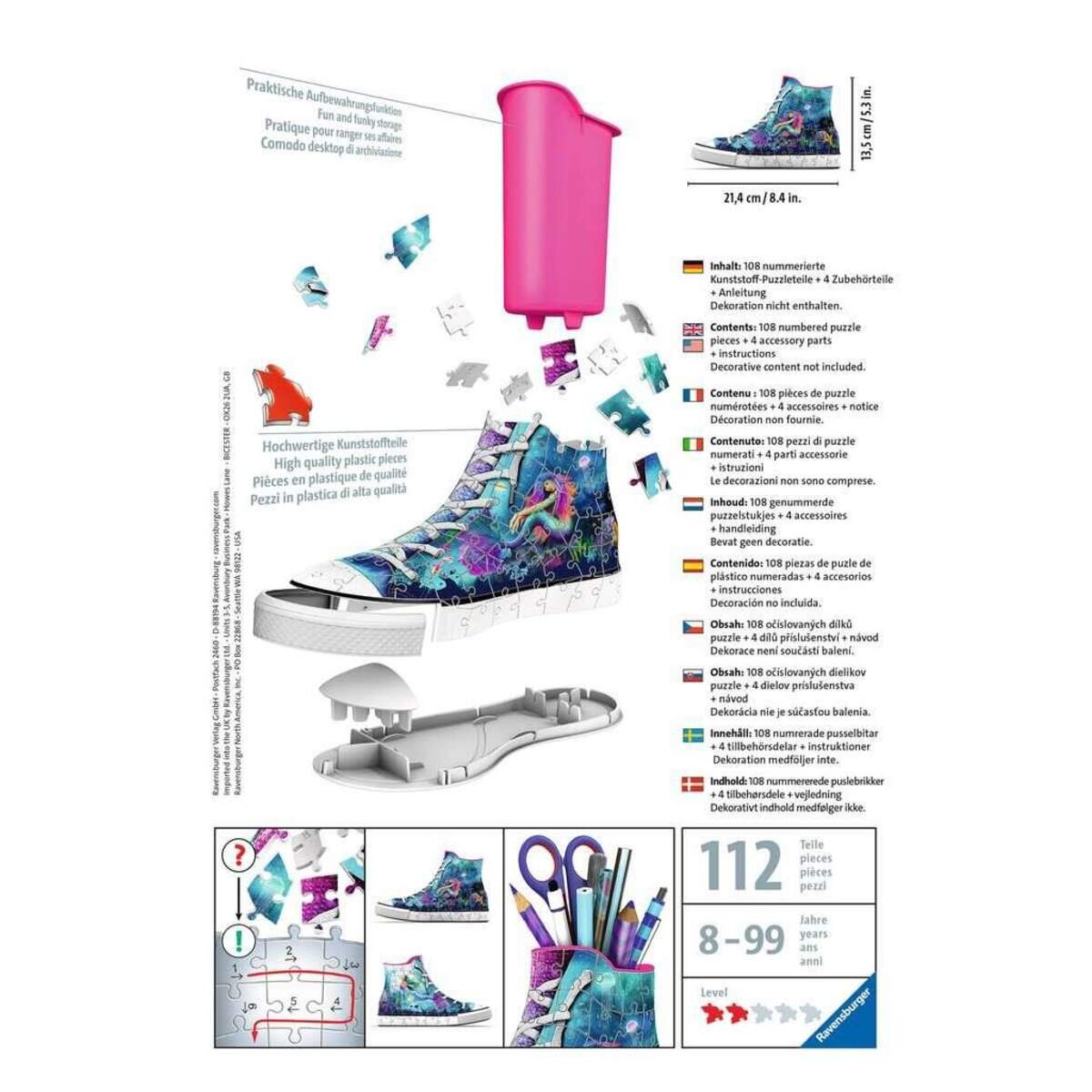 Ravensburger 3D Puzzle - Sneaker Bezaubernde Meerjungfrauen, 108 Teile