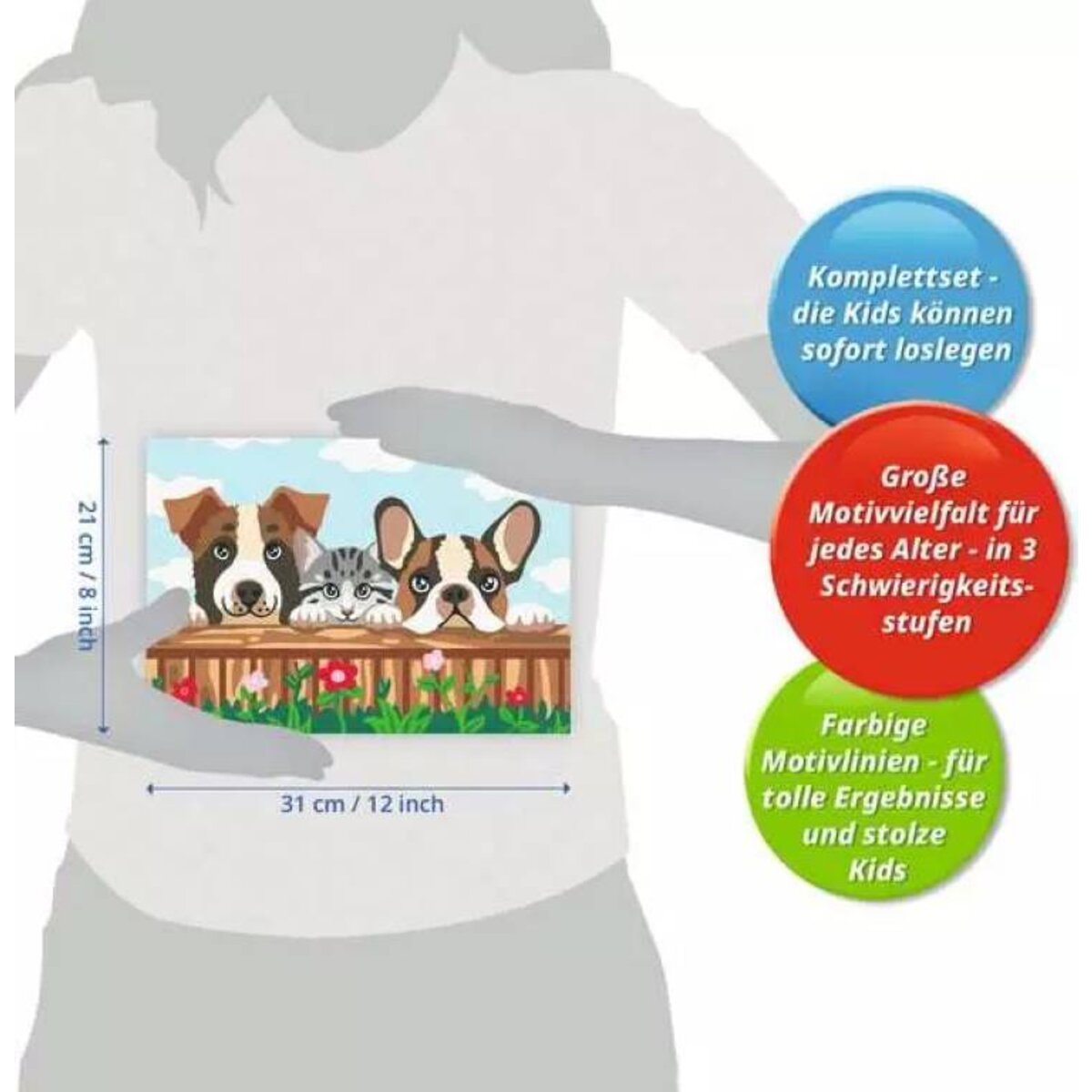 Ravensburger CreArt Malen nach Zahlen Hunde und Katze