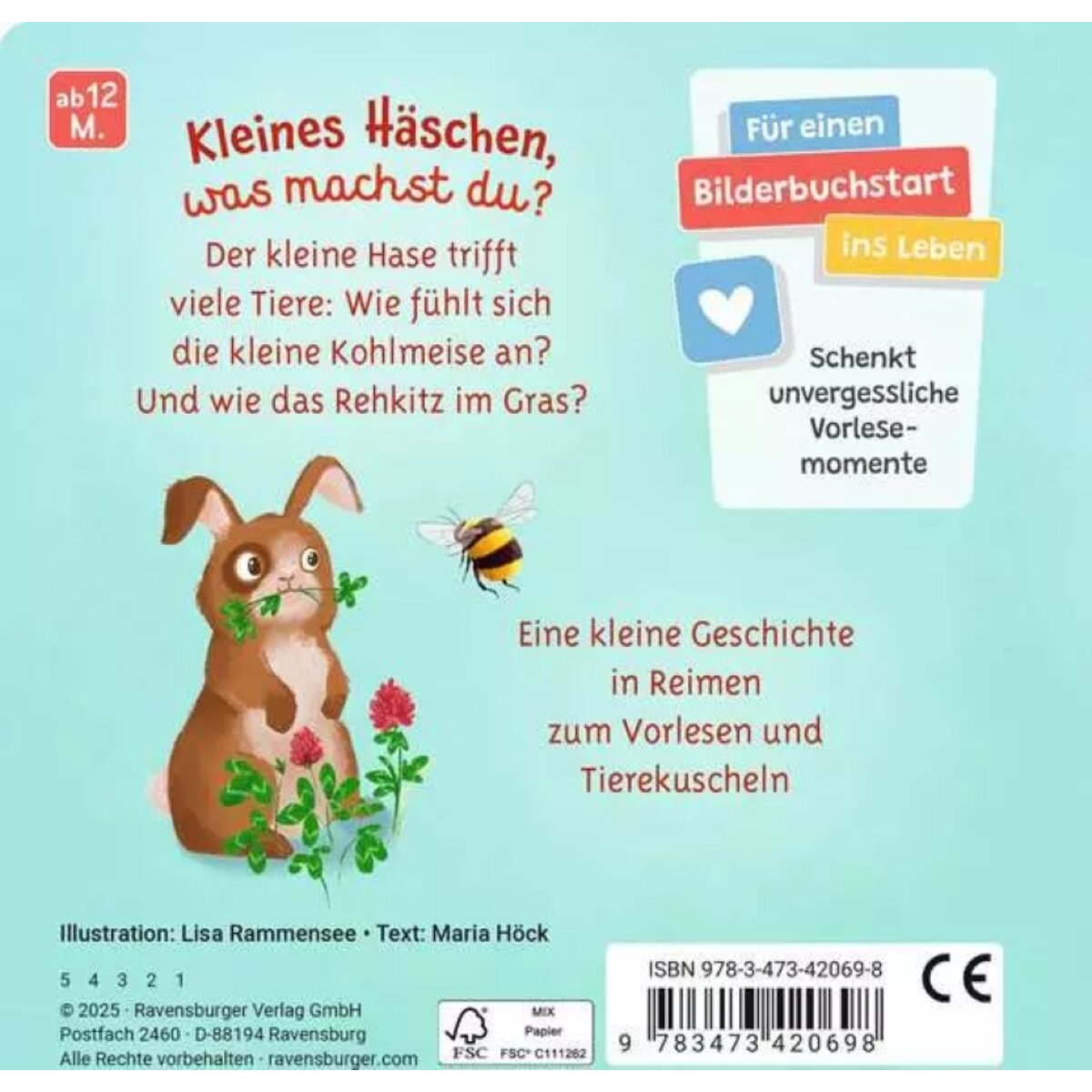 Ravensburger Kinderbuch Mein liebstes Vorlese-Fühlbuch Der kleine Hase