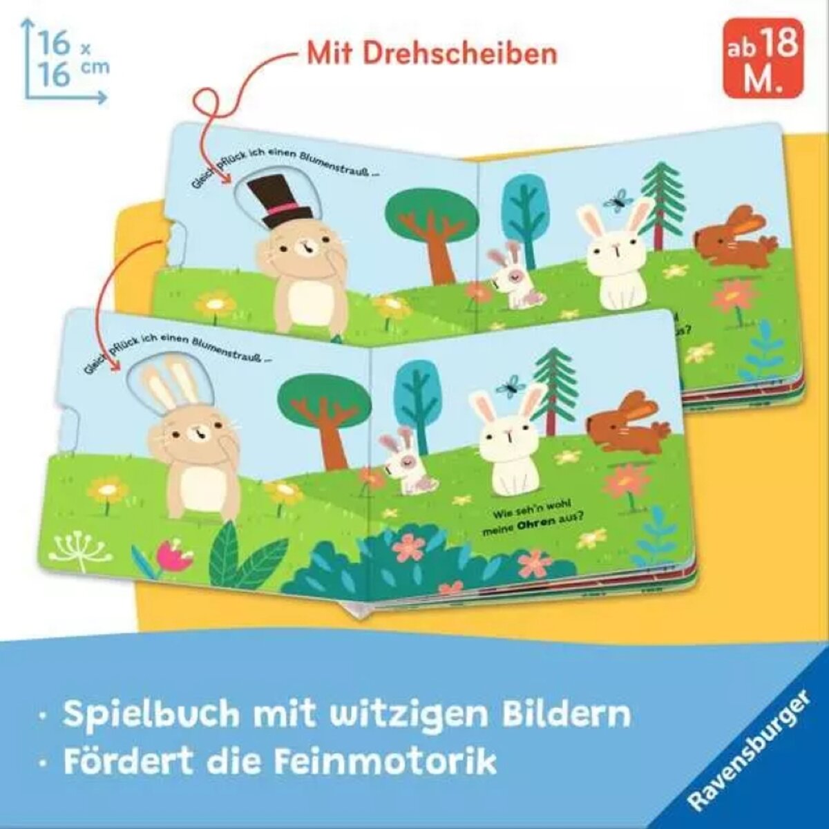 Ravensburger Kinderbuch Was wackelt hier? Drehen Staunen Lachen