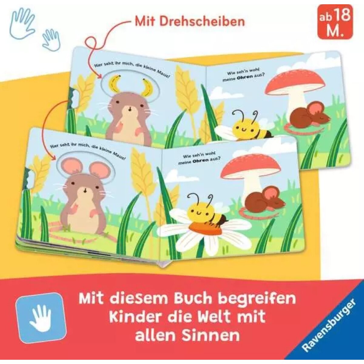 Ravensburger Kinderbuch Was wackelt hier? Drehen Staunen Lachen