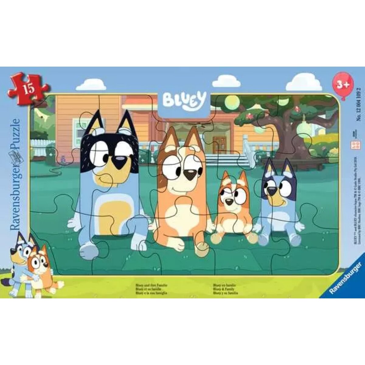 Ravensburger Kinderpuzzle 15 Teile Bluey und ihre Familie 25 x 14,5 cm