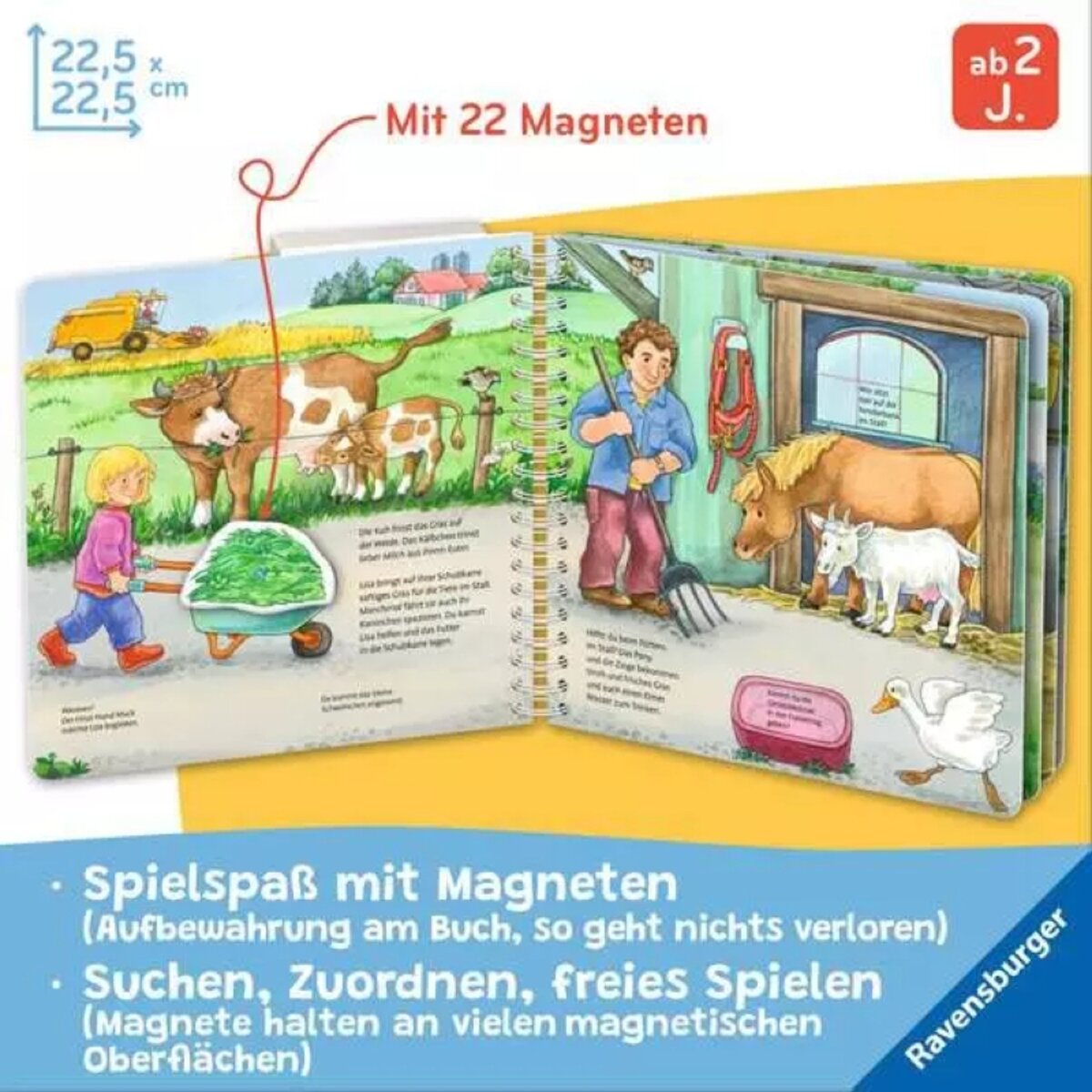 Ravensburger Kinderbuch Mein großes Magnetbuch Wer füttert wen?