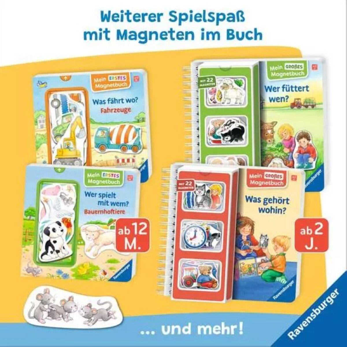 Ravensburger Kinderbuch Mein großes Magnetbuch Wer füttert wen?