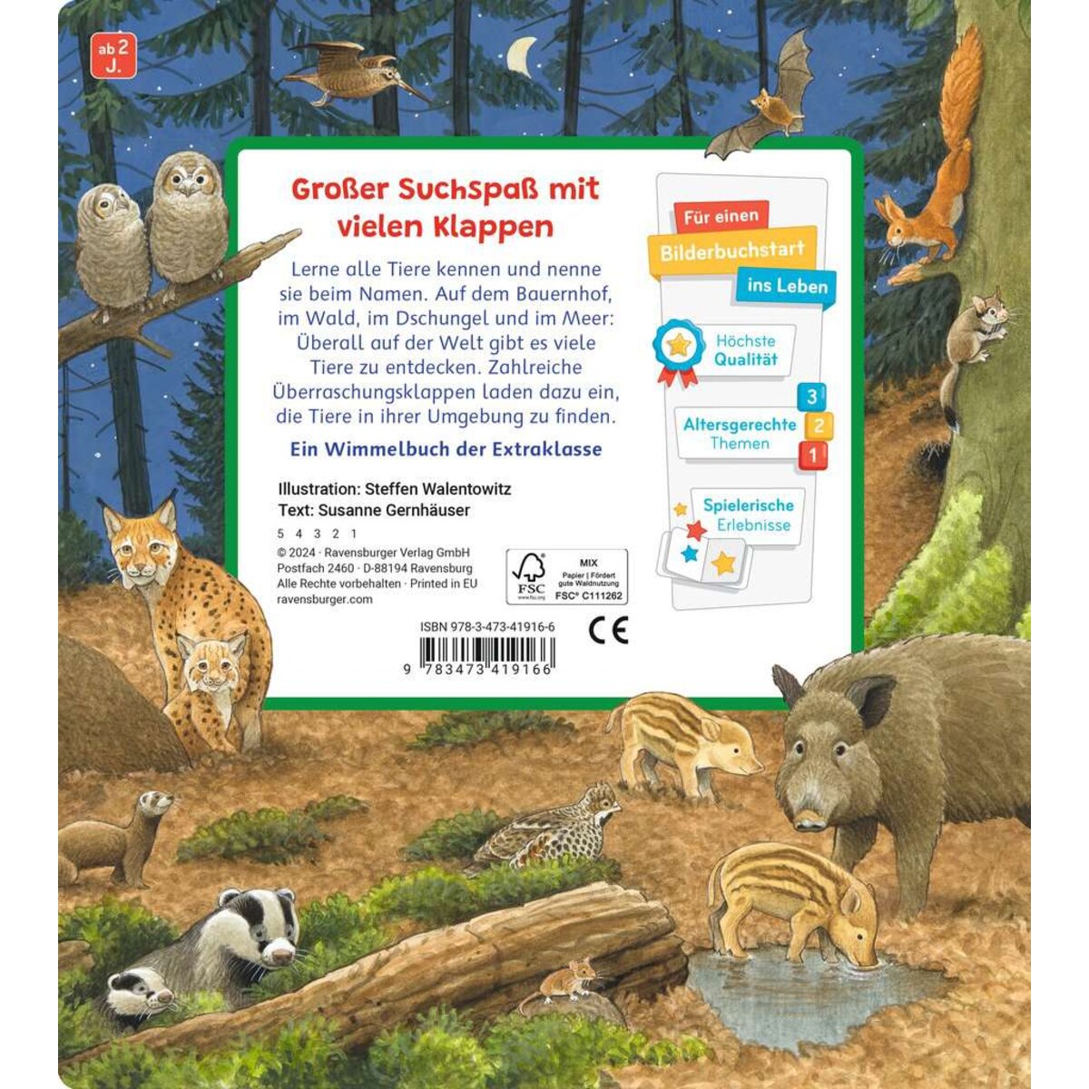 Ravensburger Mein Sachen suchen Wimmelbuch: Tiere und ihre Kinder