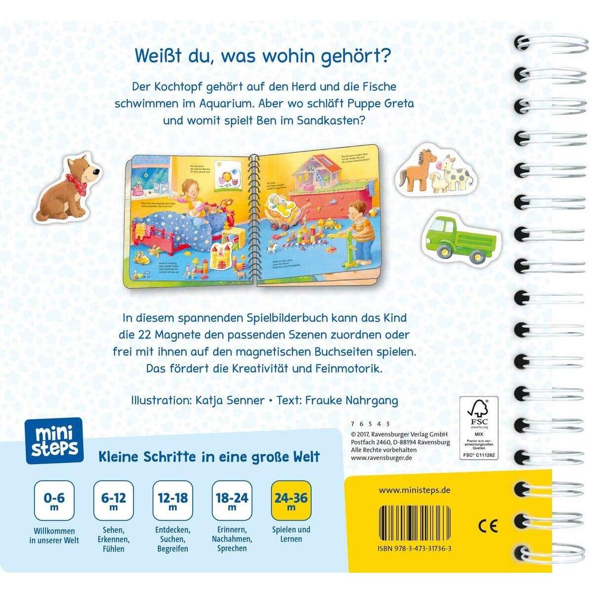 Ravensburger ministeps - Was gehört zusammen?: Mein großes Spielbuch mit 22 Magneten