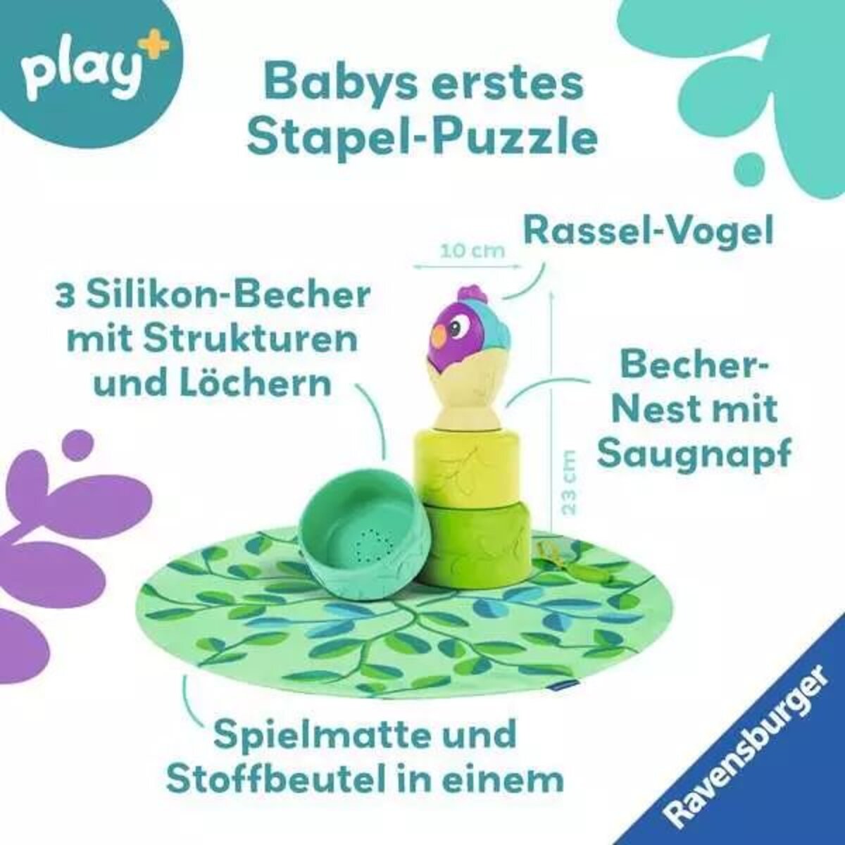Ravensburger play+ Baby-Stapel-Puzzle: Vogelnest