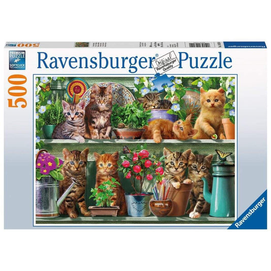 Ravensburger Puzzle Katzen im Regal, 500 Teile