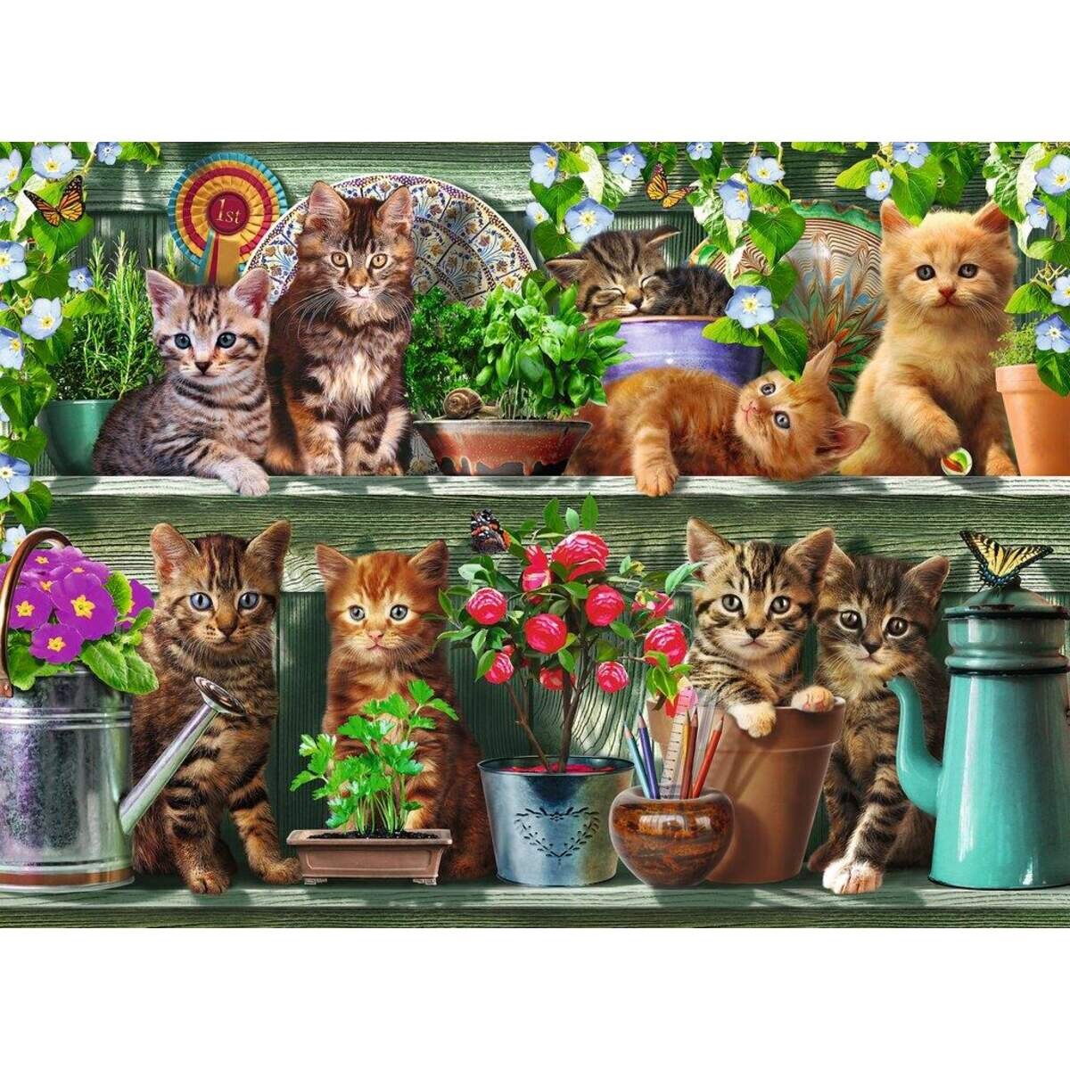 Ravensburger Puzzle Katzen im Regal, 500 Teile