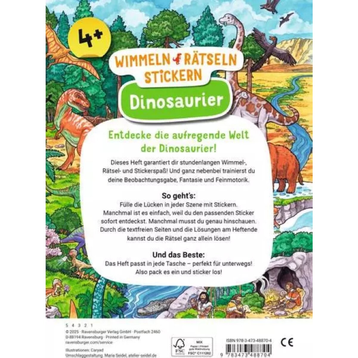 Ravensburger Wimmeln, Rätsel, Stickern: Dinosaurier