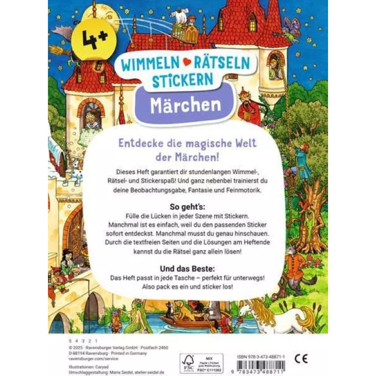 Ravensburger Wimmeln, Rätsel, Stickern: Märchen