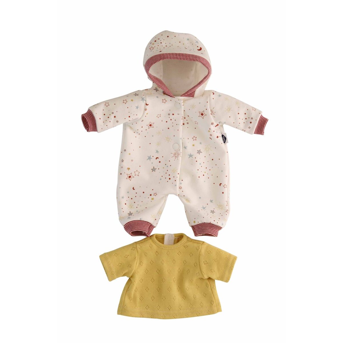 Schildkröt Kleidung zu Puppe Schlummerle 32 cm, Overall weiss/rot