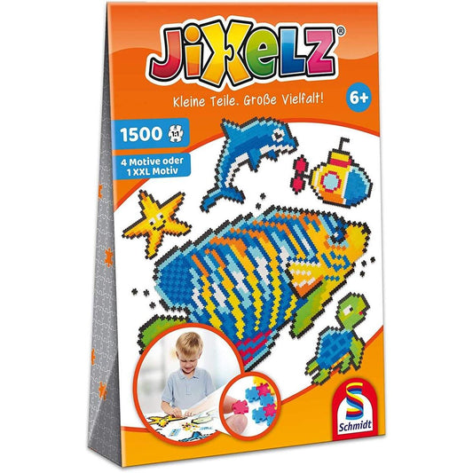 Schmidt Spiele Puzzle - Jixels Unterwasserwelt, 1500 Teile, 1 großes Motiv oder 4 kleine Motive