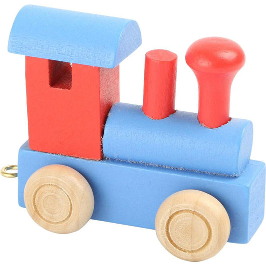 small foot Buchstabenzug Lokomotive rot & blau