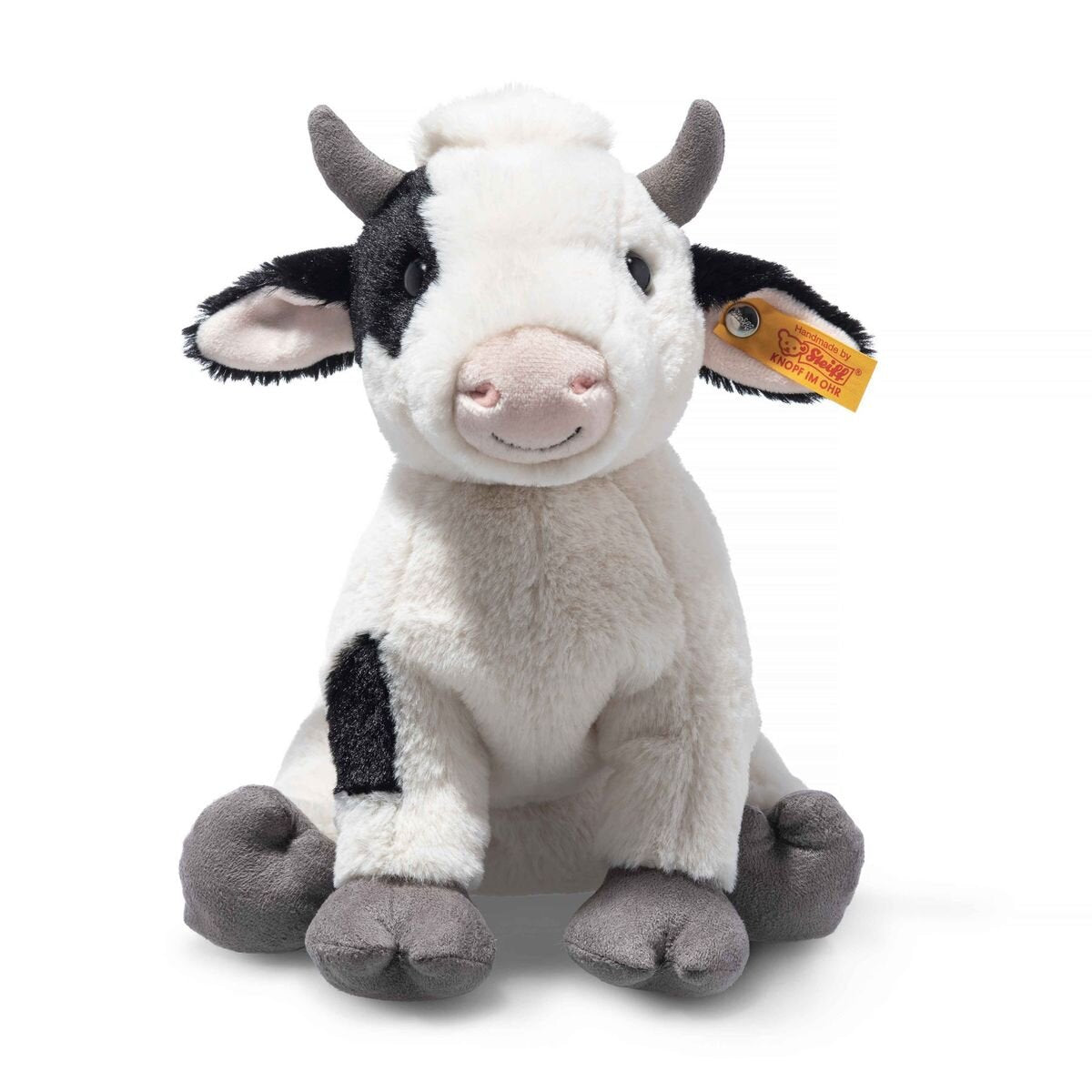 Steiff Cobb Kuh weiß/schwarz sitzend, 24 cm