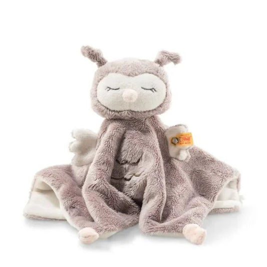 Steiff Ollie Eule Schmusetuch rosa, 26 cm